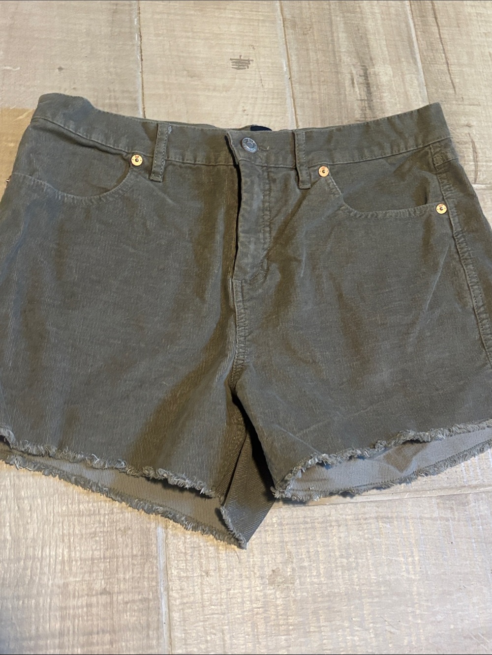 GAP Olive Green Frayed Hem Corduroy Shorts